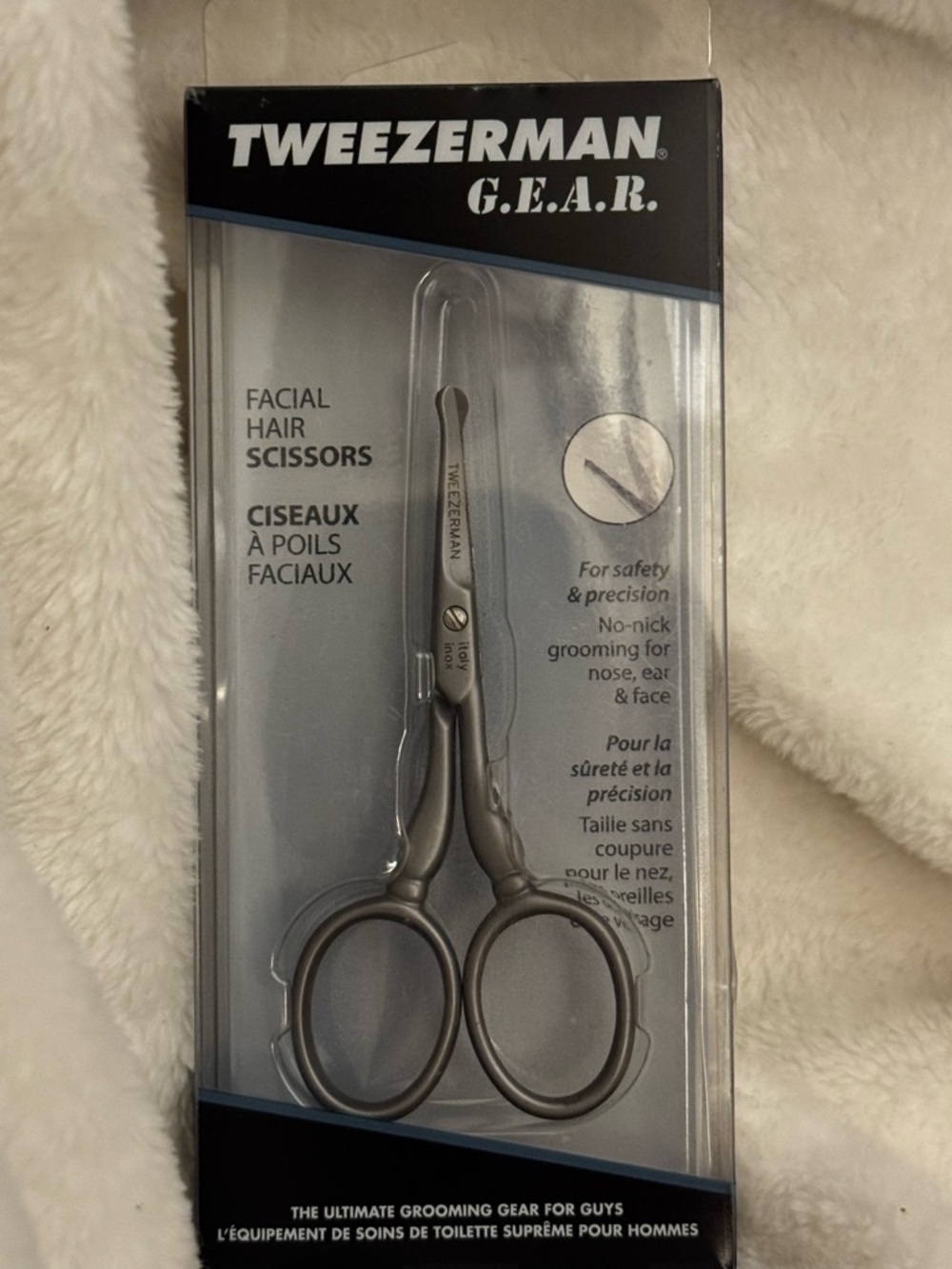 Tweezerman G.E.A.R. Facial Hair Scissors - Gray